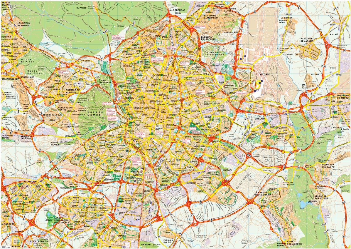 Madrid eps map vector