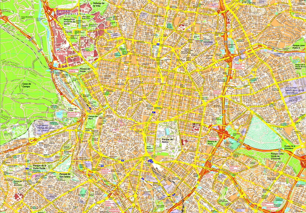 Madrid eps map vector