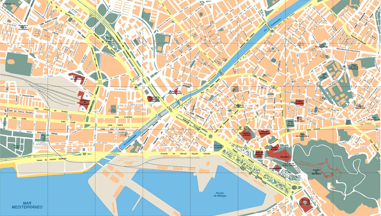 Malaga Illustrator eps map vector