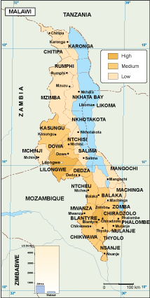 Malawi economic eps map vector