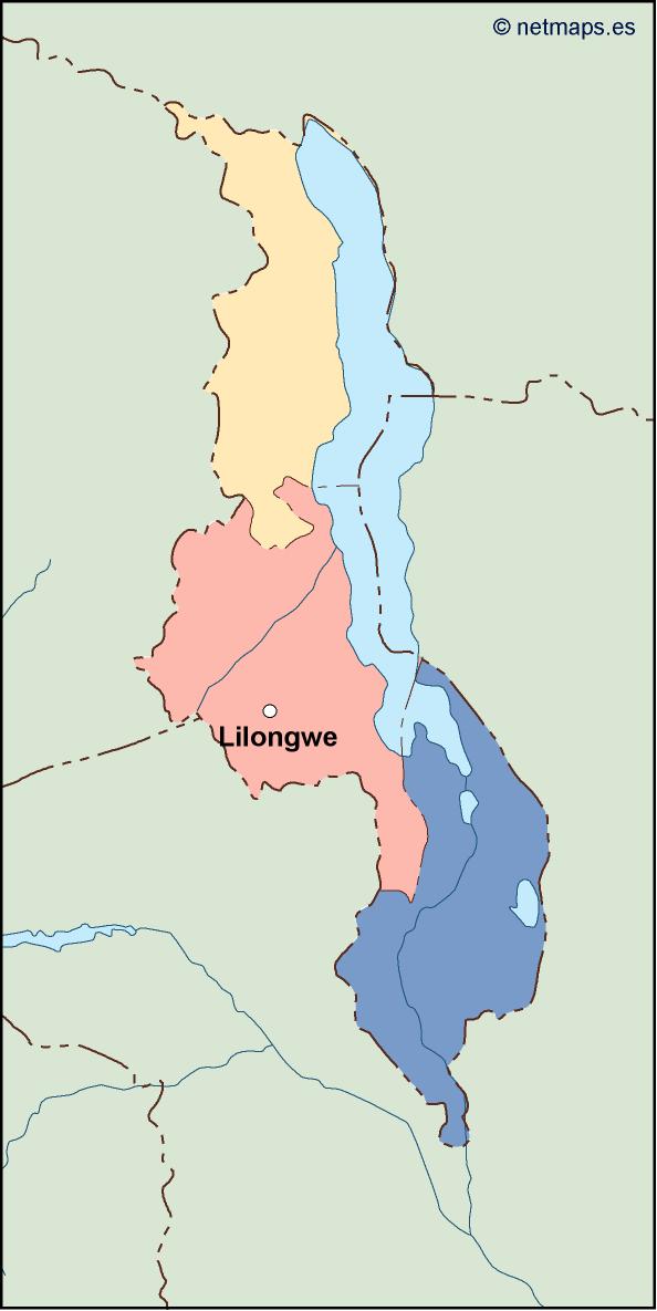 Malawi eps map vector