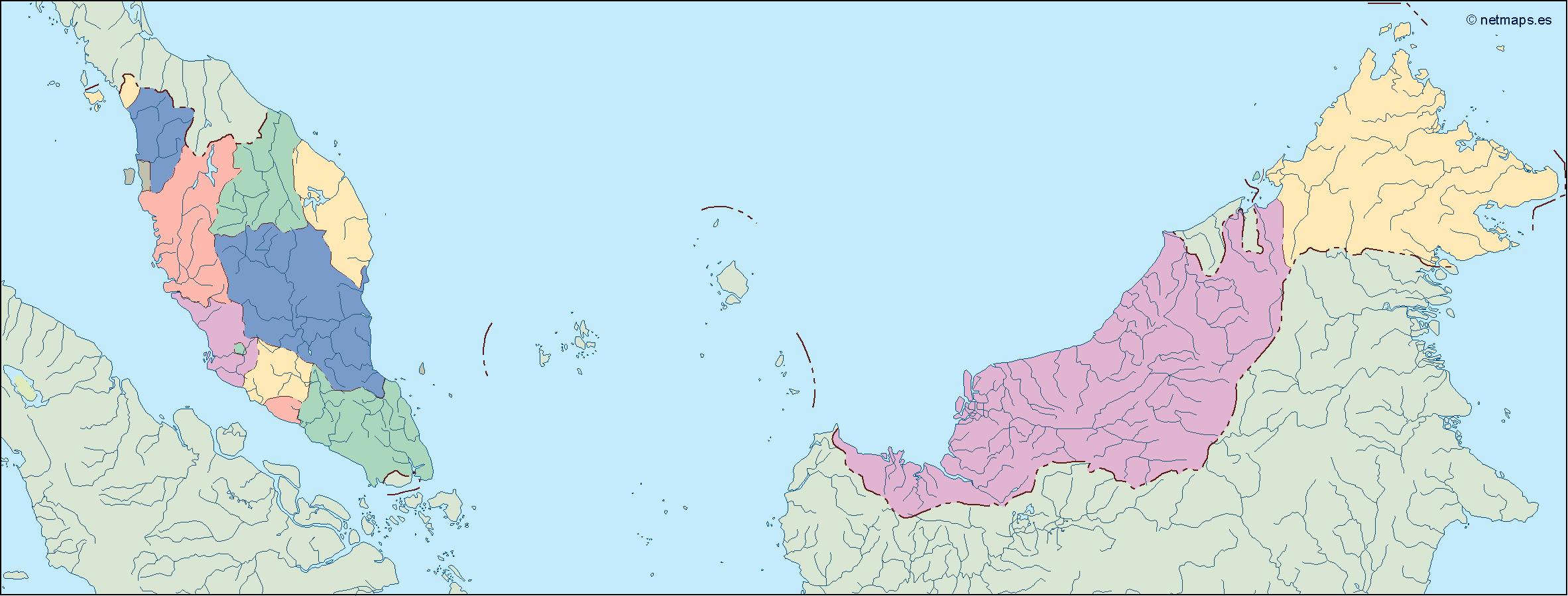 Malaysia blind eps map vector