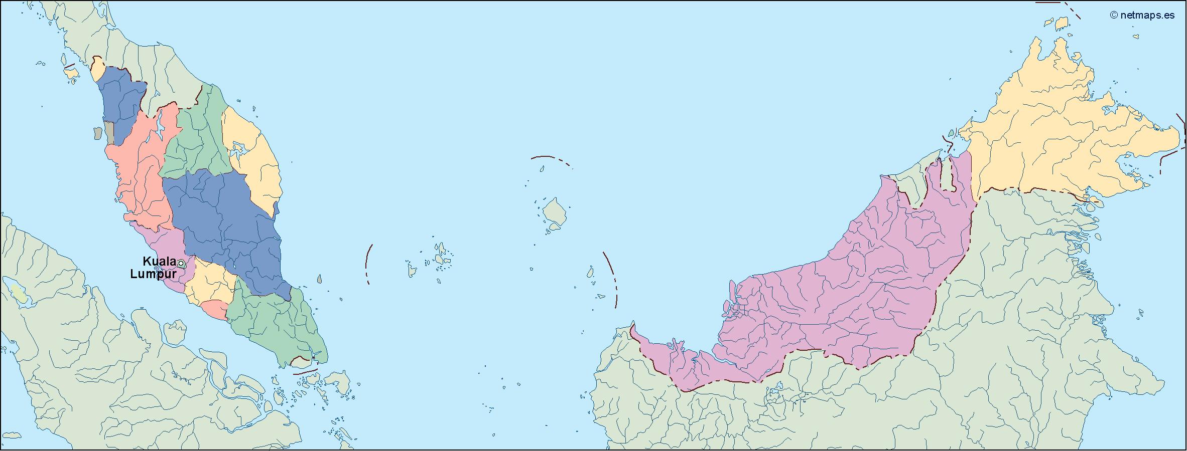 Malaysia eps map vector