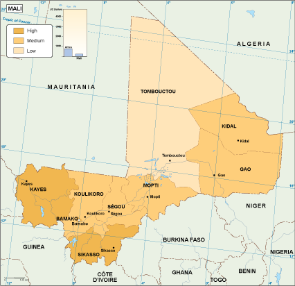 Mali economic eps map vector