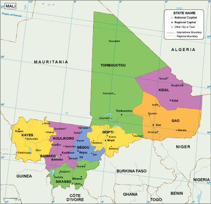 Mali EPS map vector