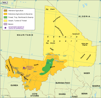 Mali vegetation eps map vector
