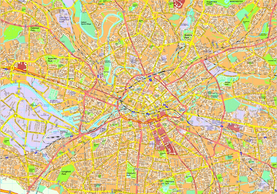 Manchester eps map vector