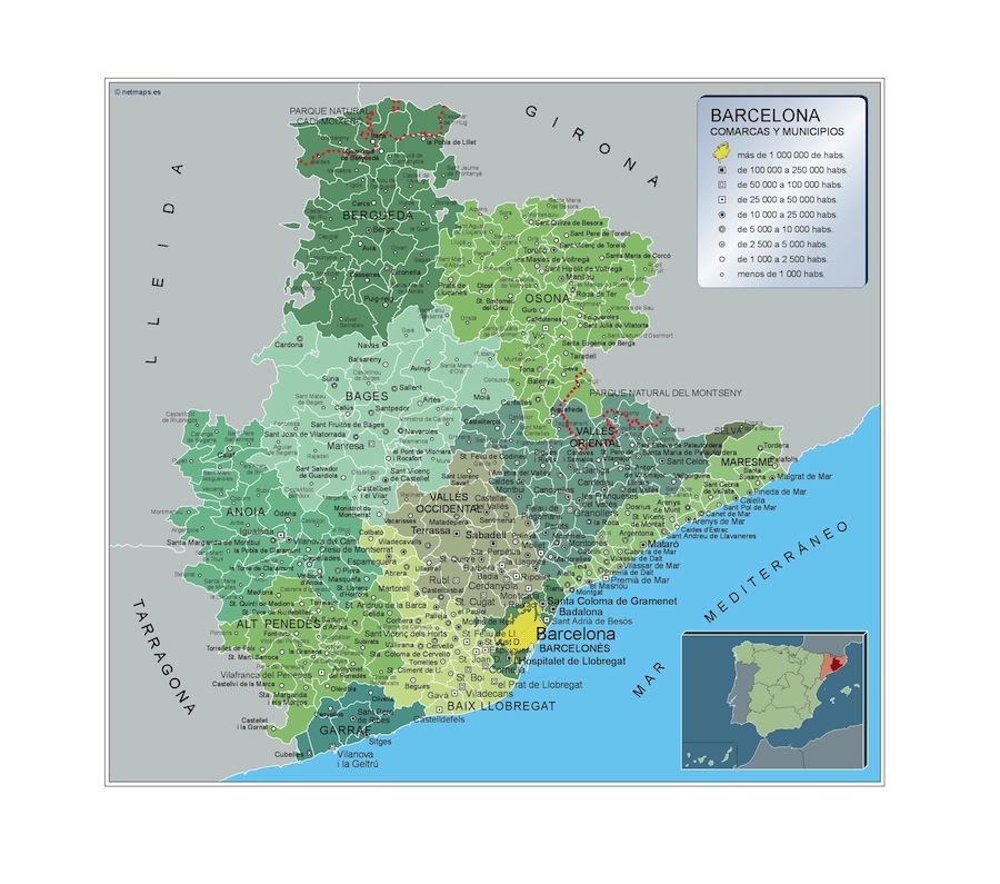 Mapa Municipios Barcelona