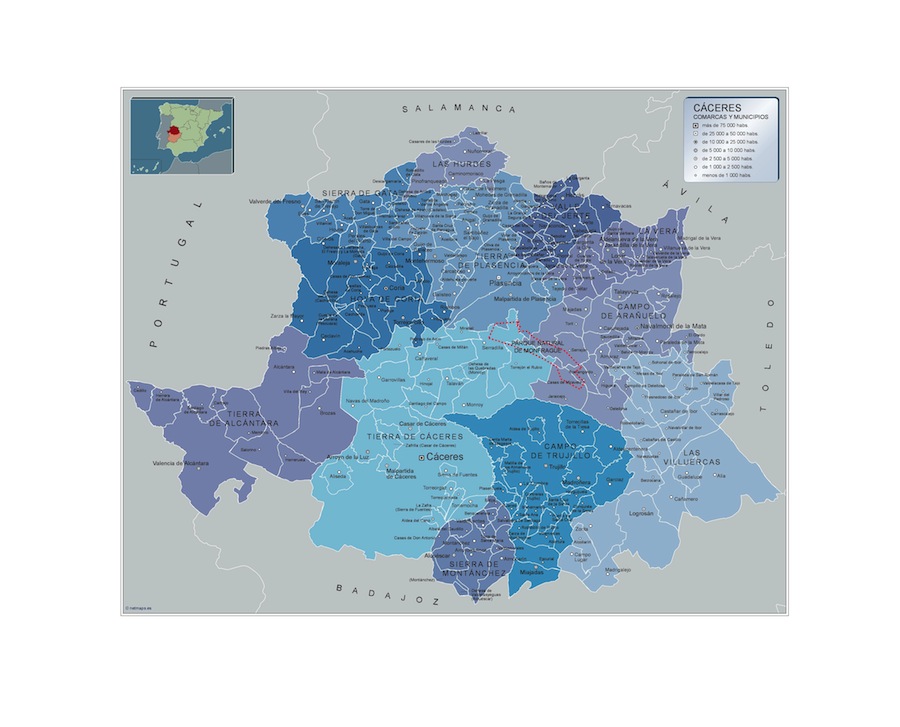 Mapa Municipios Caceres