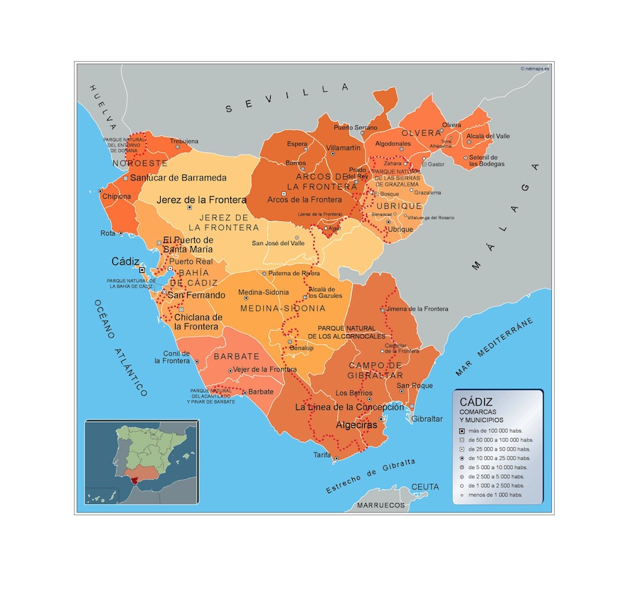 Mapa Municipios Cadiz