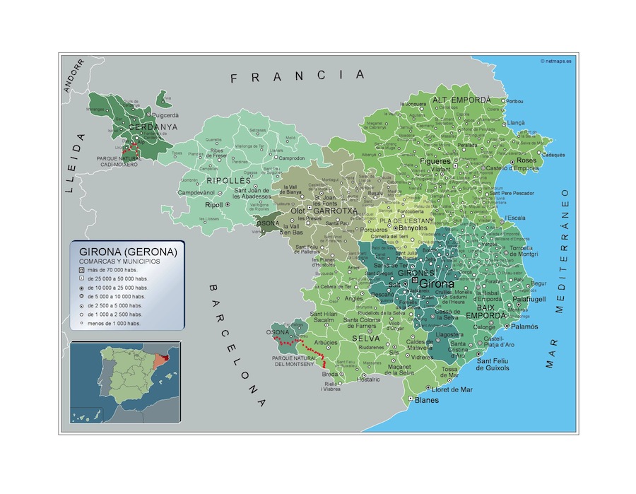 Mapa Municipios Girona