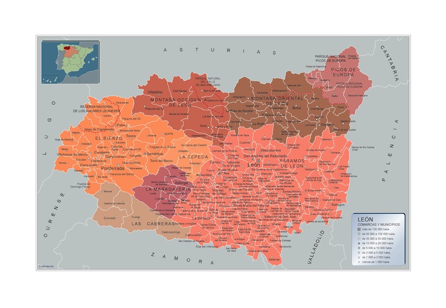 Mapa Municipios Leon