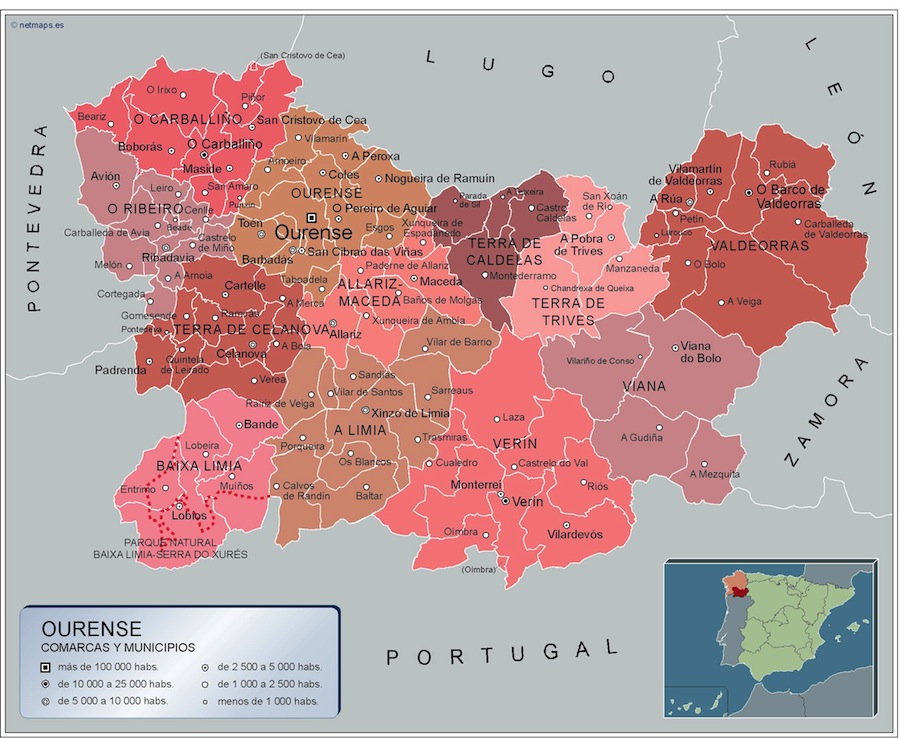 Mapa Municipios Ourense