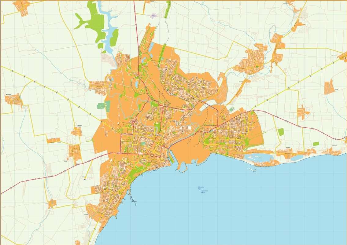 Mariupol Illustrator eps map vector