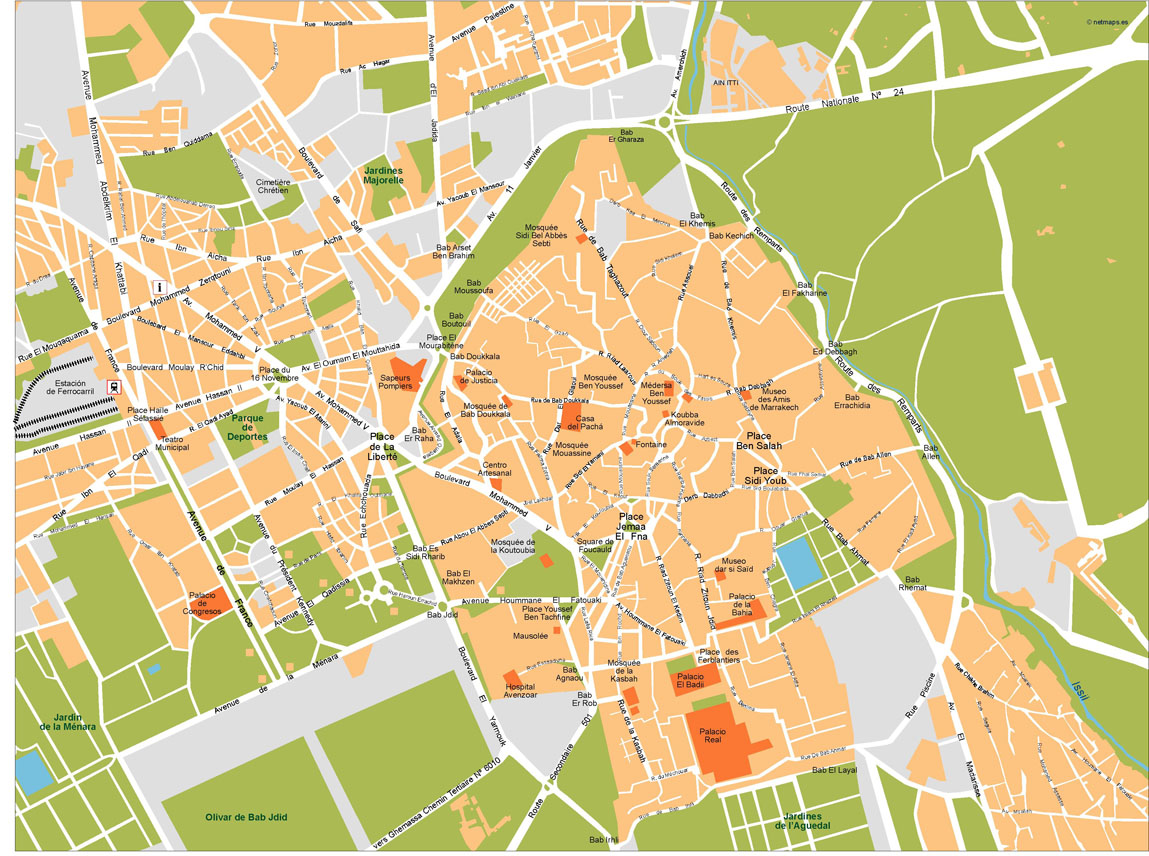 Marrakech Illustrator eps map vector