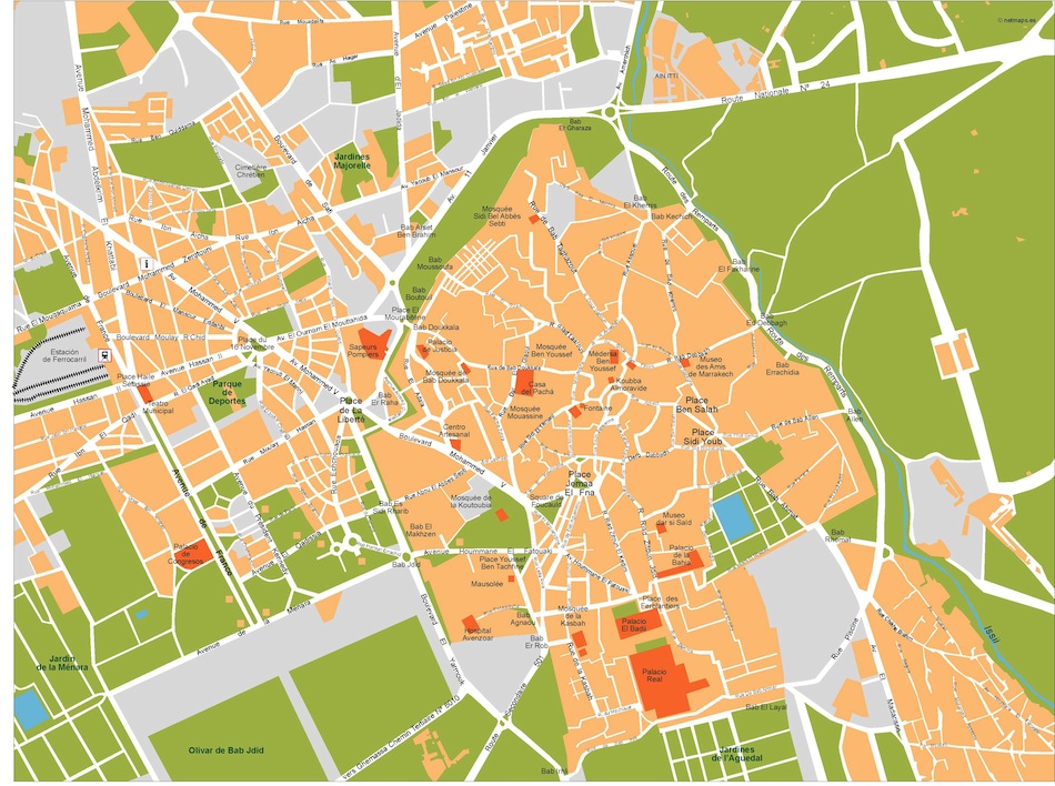 Marrakech eps illustrator vector map