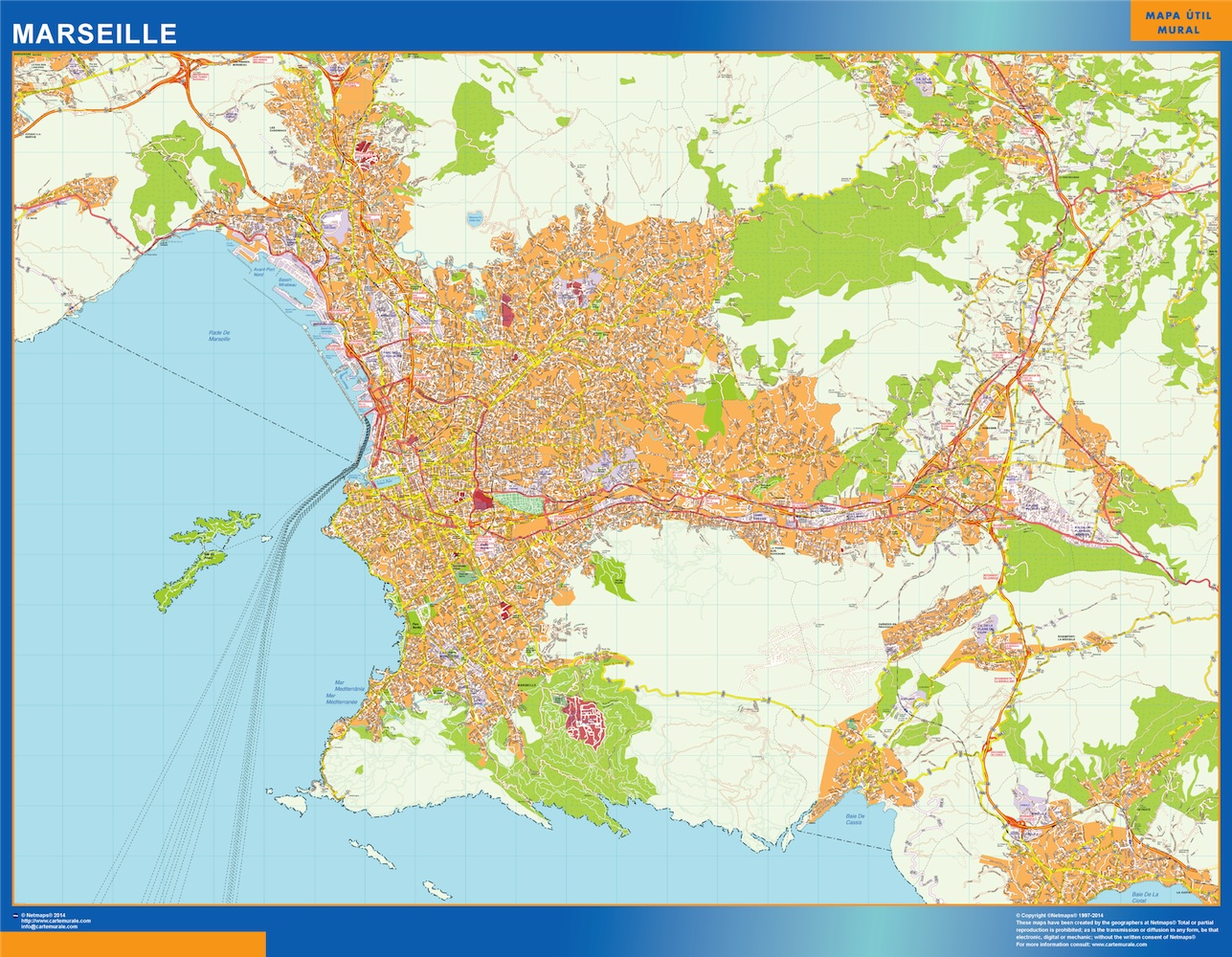Marseille carte illustrator eps