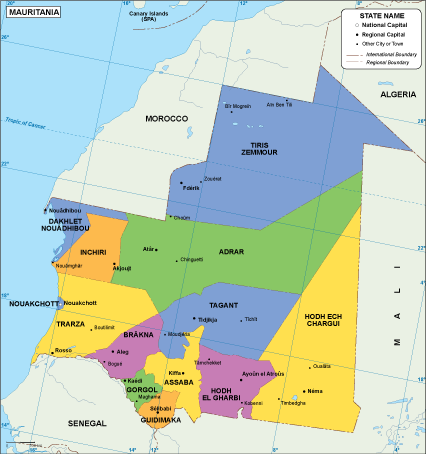 Mauritania EPS map vector