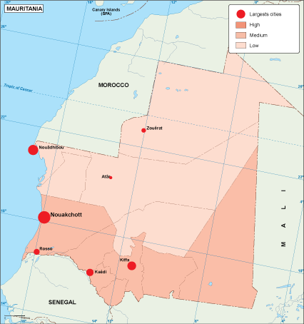 Mauritania population eps map vector
