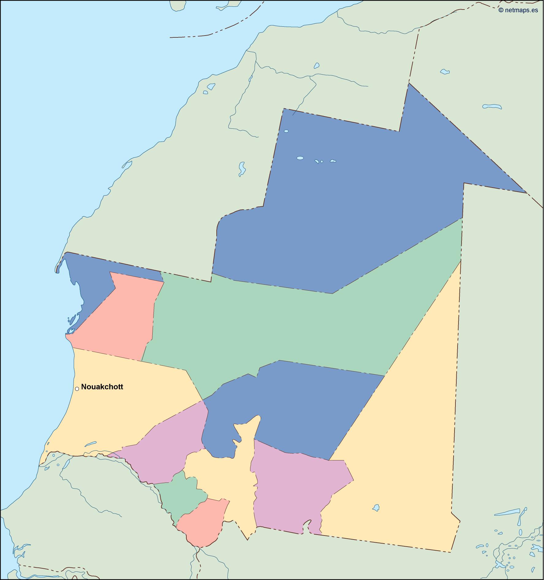 Mauritania eps map vector