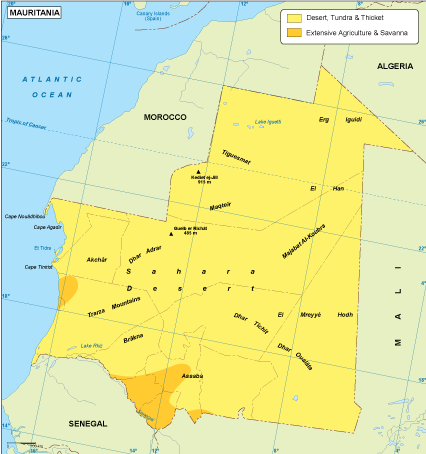 Mauritania vegetation eps map vector