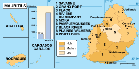 Mauritius economic eps map vector