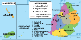 Mauritius EPS map vector