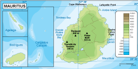 Mauritius physical eps map vector