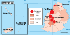 Mauritius population eps map vector