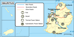 Mauritius transportation eps map vector