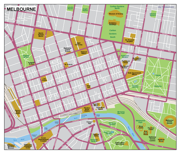Melbourne EPS map vector