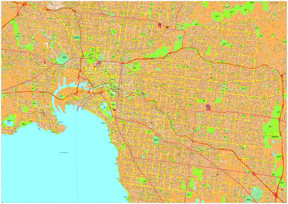 Melbourne eps map vectors