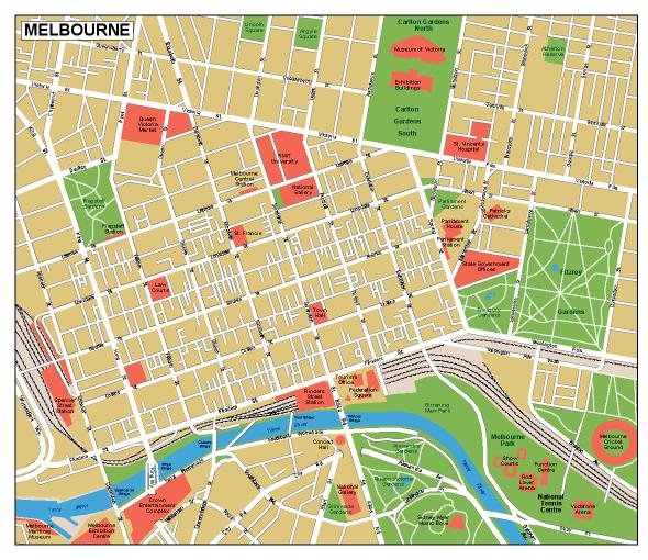 Melbourne eps illustrator vector map