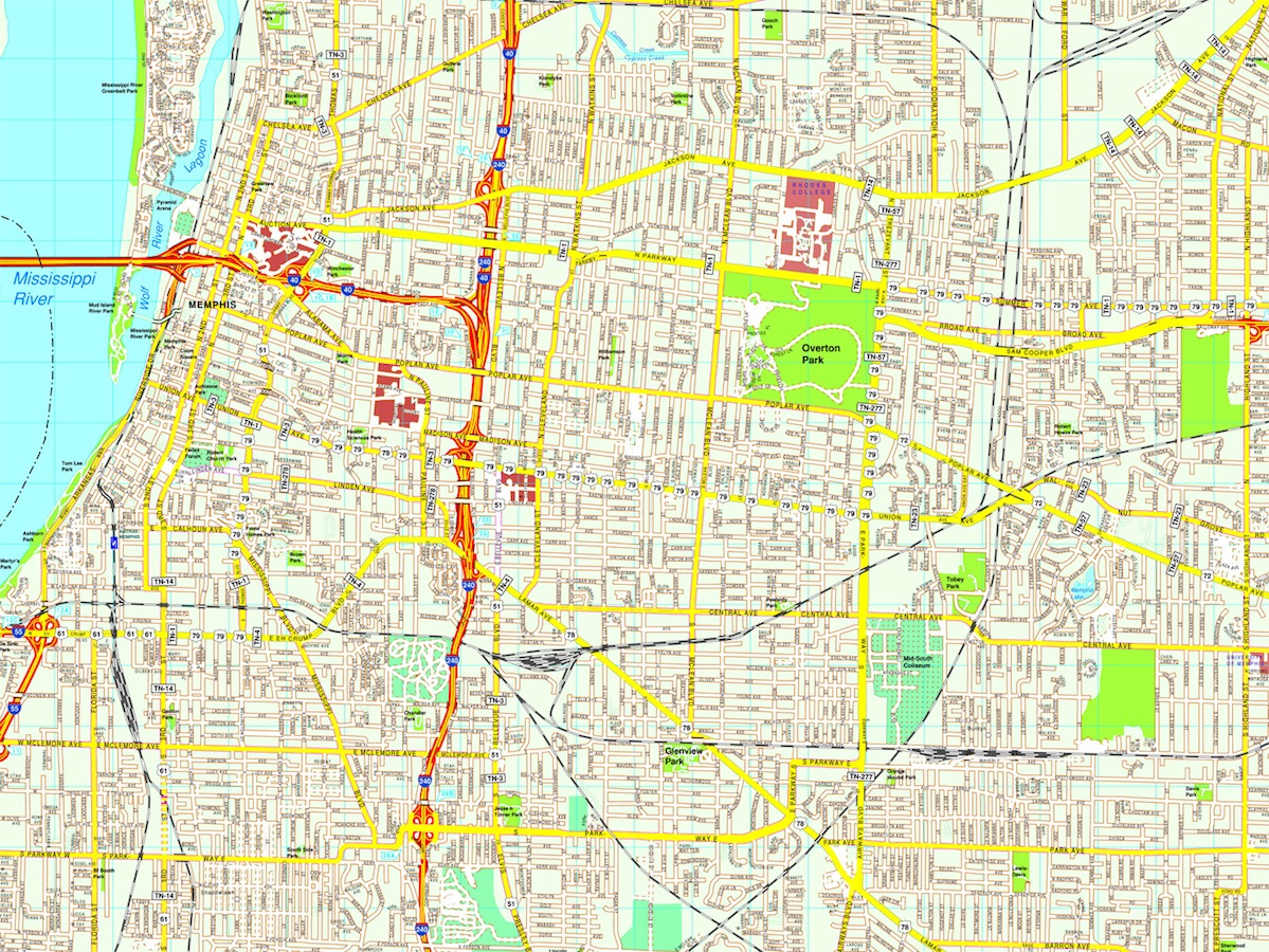 Memphis eps map vector