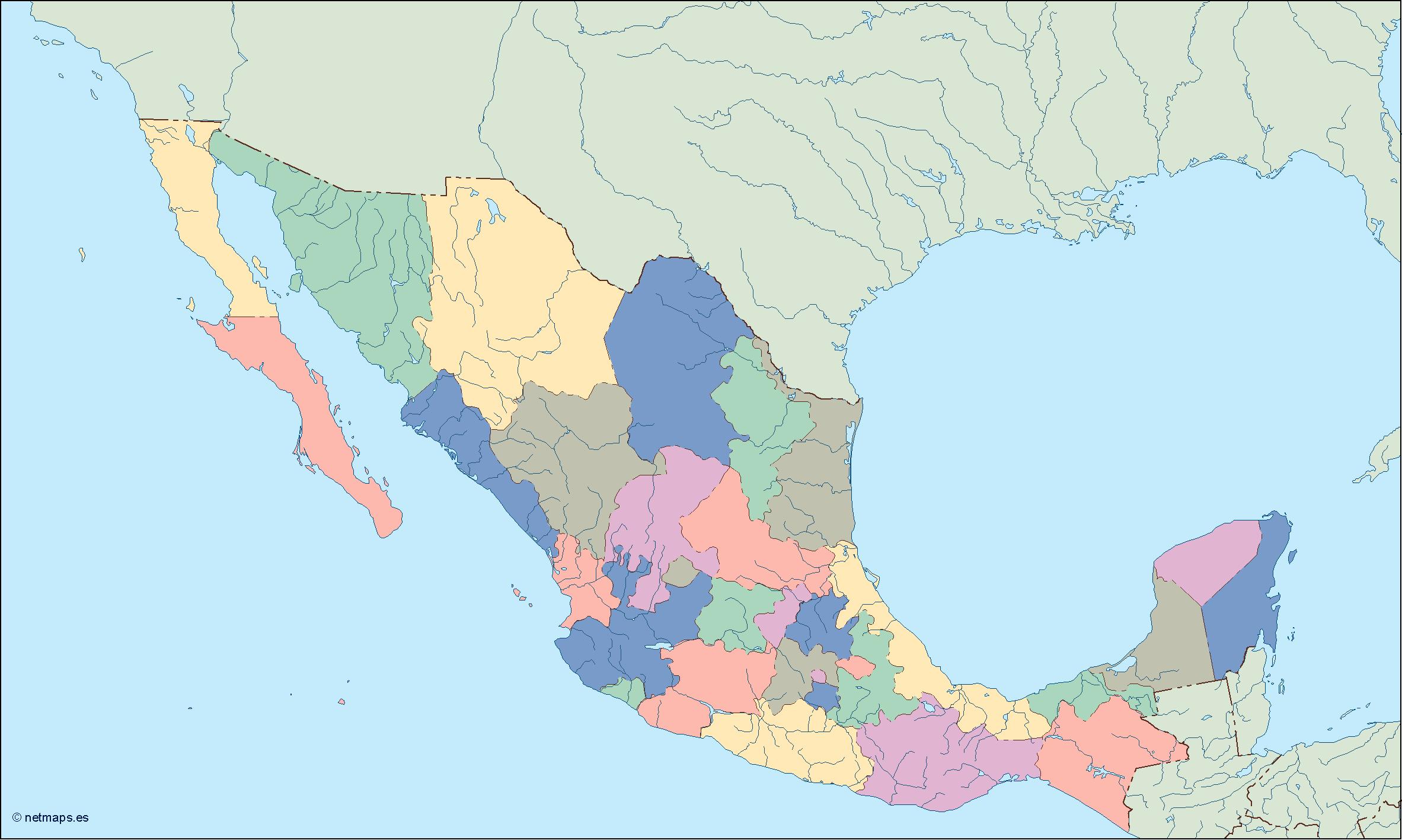 Mexico blind eps map vector