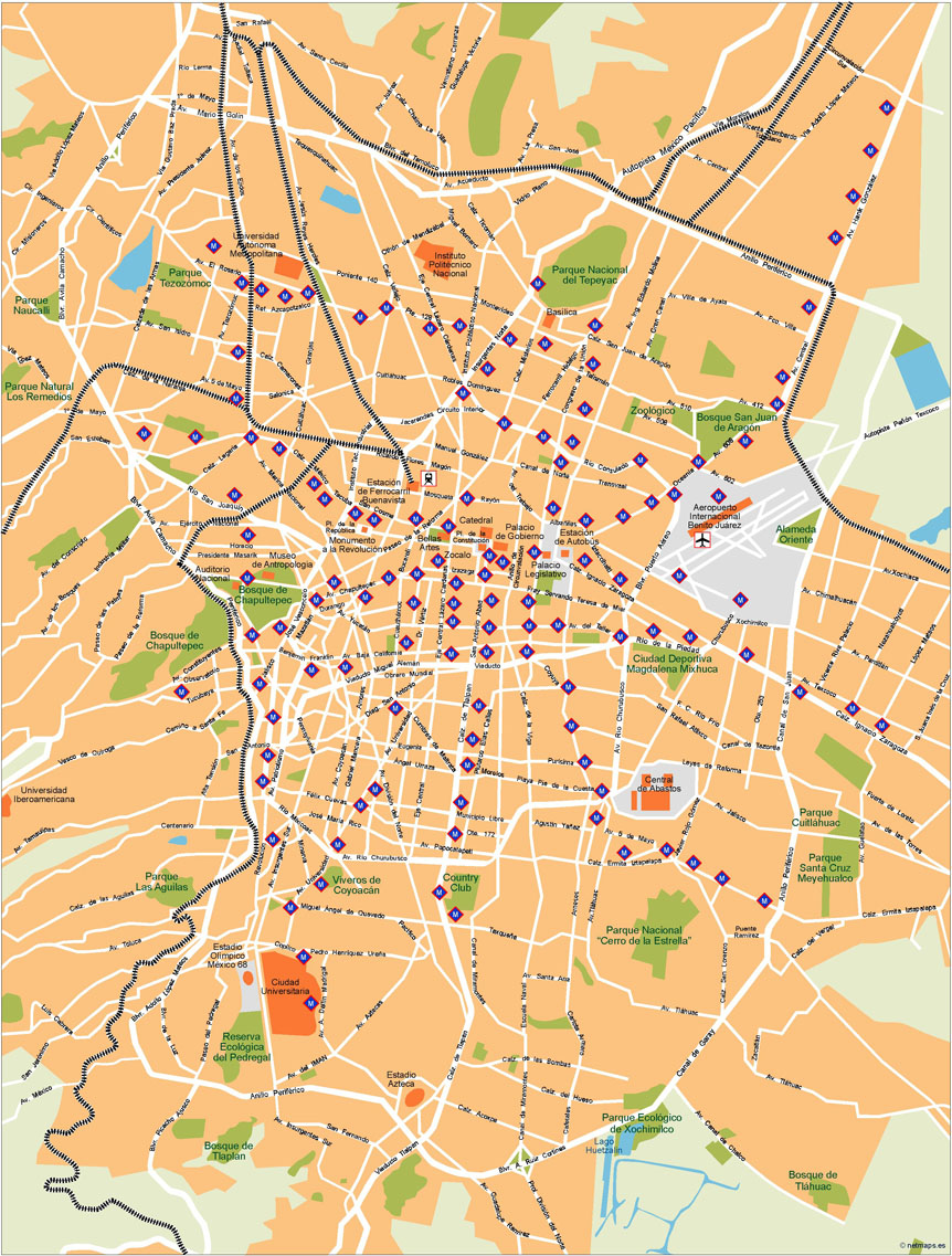 Mexico Df Illustrator eps map vector