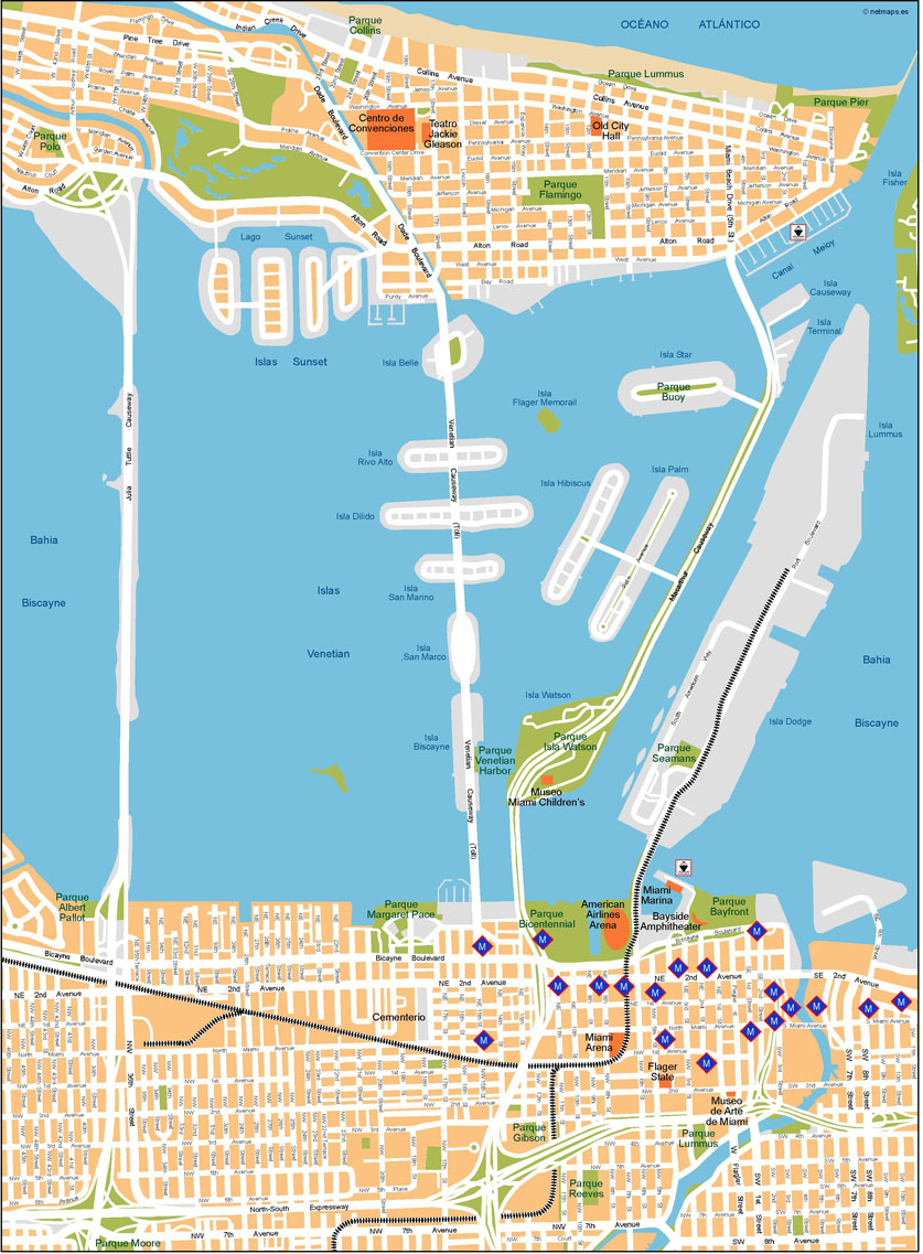 Miami Illustrator eps map vector