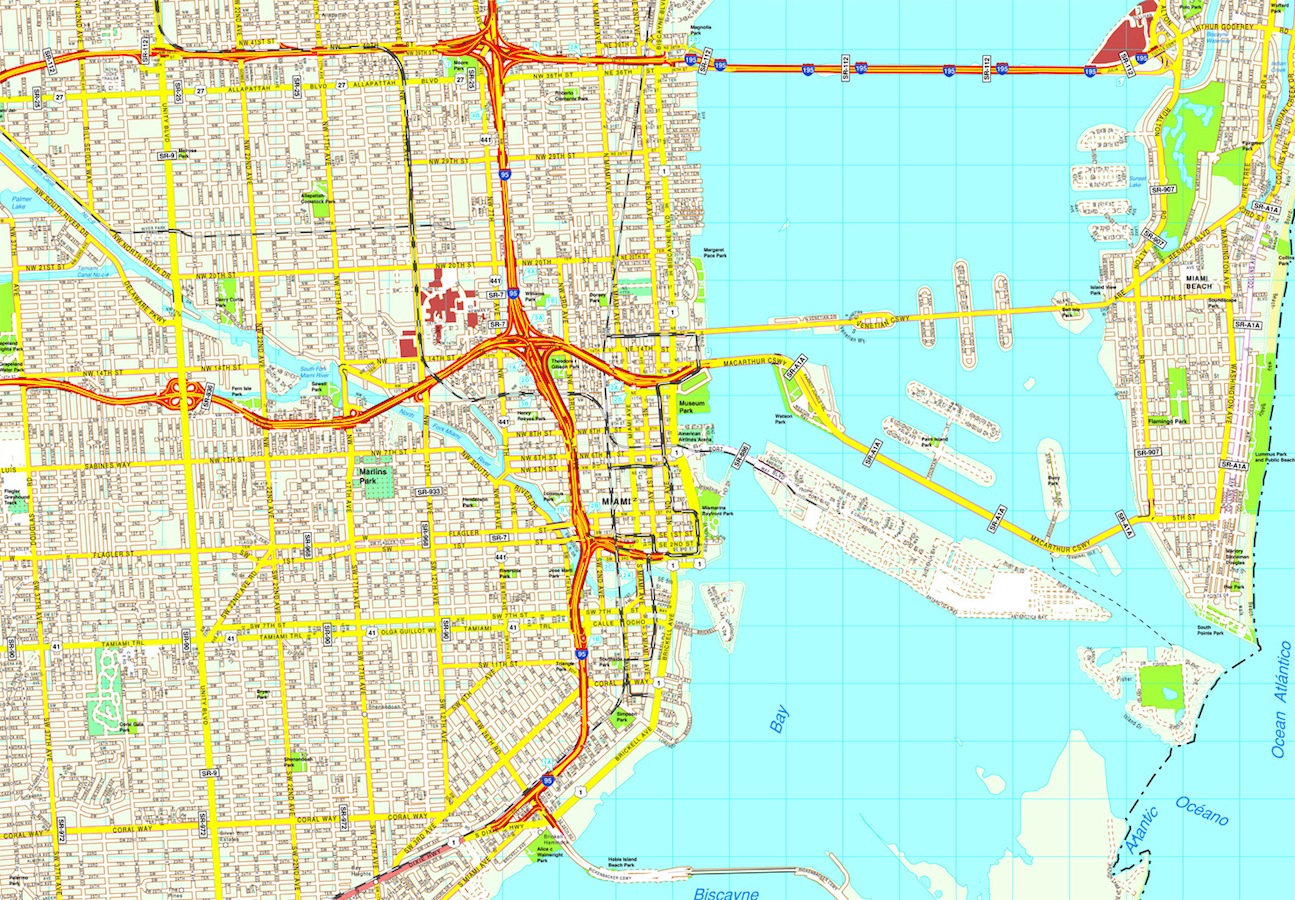 Miami eps map vector
