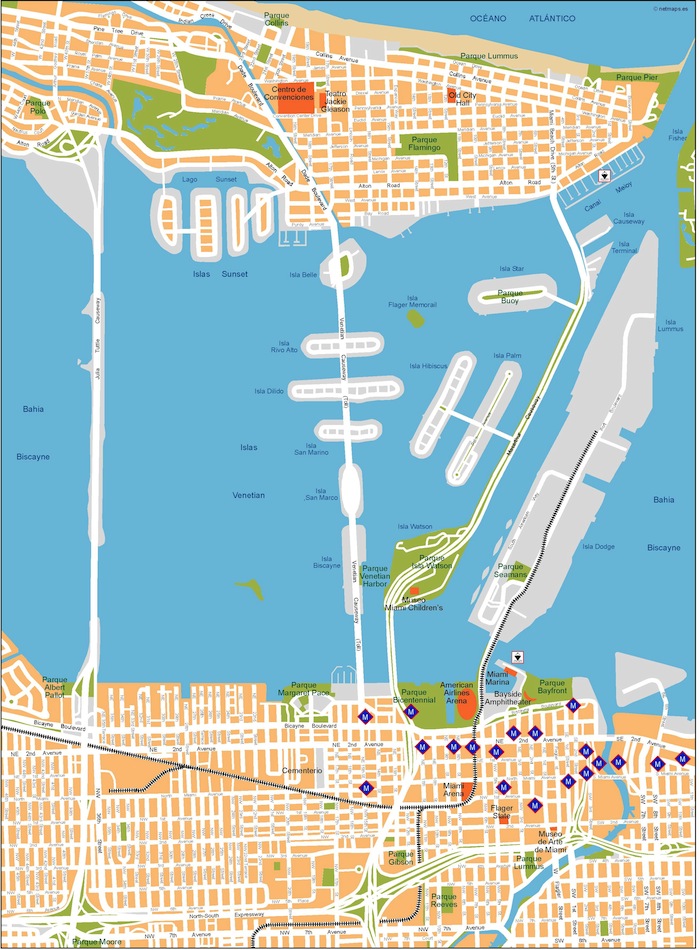 Miami eps illustrator vector map