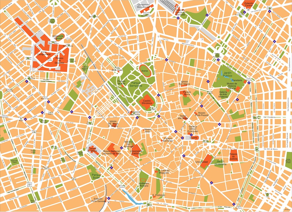 Milan eps illustrator vector map
