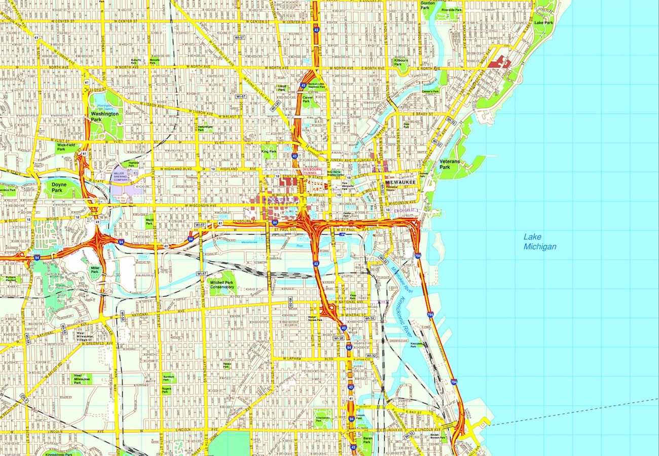 Milwaukee eps map vector