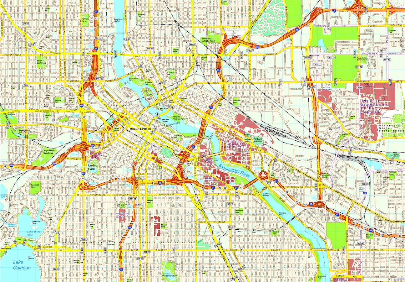 Minneapolis eps map vector