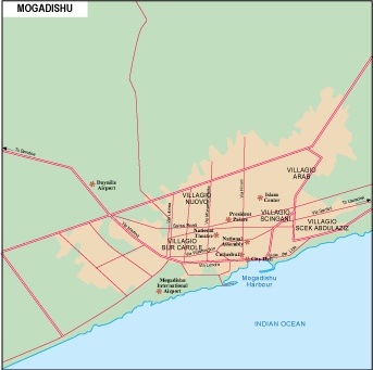 Mogadishu city eps map vector
