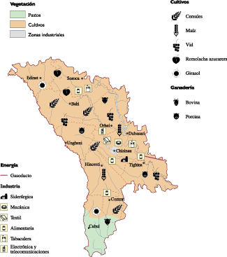 Moldova Economic eps map vector