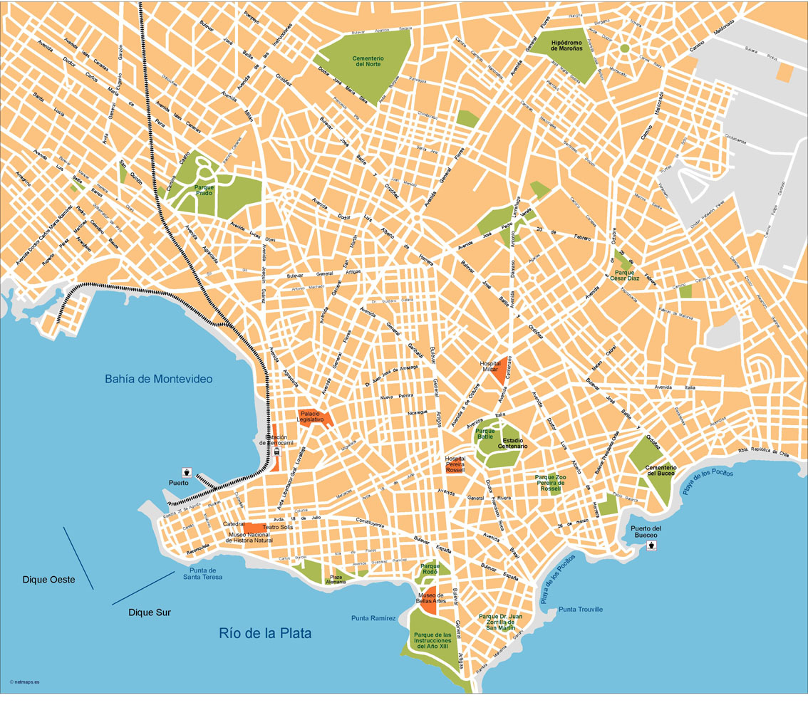 Montevideo Illustrator eps map vector