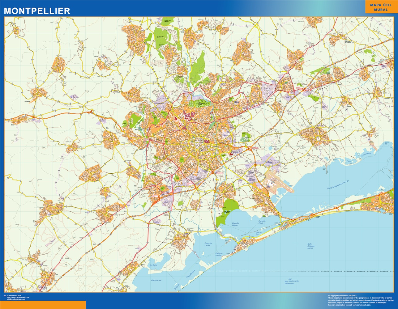 Montpellier carte illustrator eps
