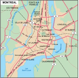 Montreal city eps map vector