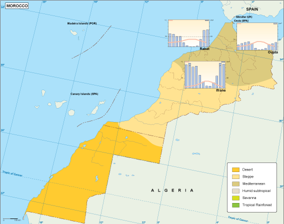 Morocco climate eps map vector