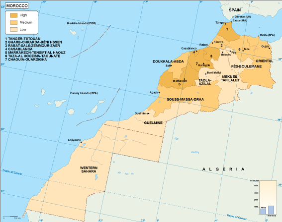 Morocco economic eps map vector