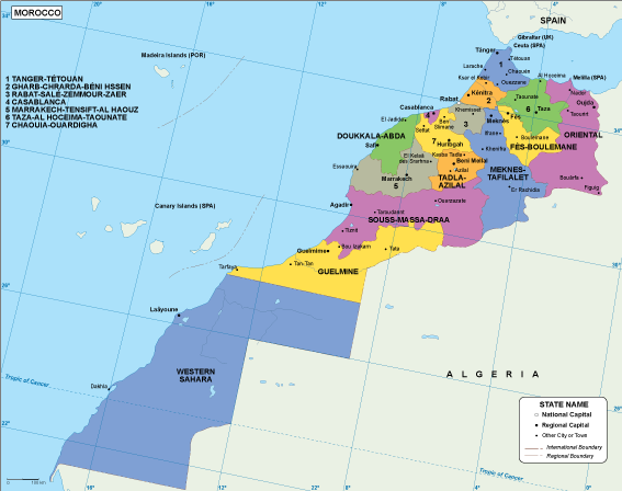 Morocco EPS map vector